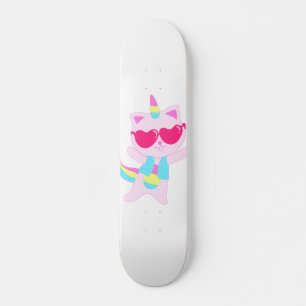 Magische unicorn Cat cartoon - Kies achterkleur Skateboard