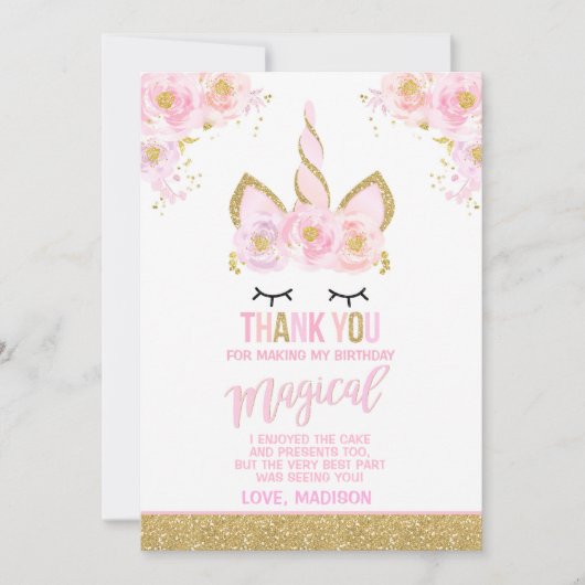 Magische Unicorn Dank u wel! Bedankkaart (Voorkant)