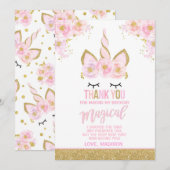 Magische Unicorn Dank u wel! Bedankkaart (Voorkant / Achterkant)