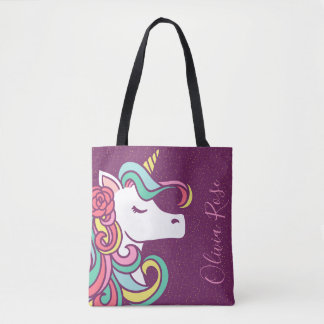 Magische Unicorn Gold Glitter, speciaal gepersonal Draagtas