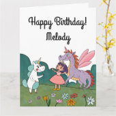 Magische Unicorn Kaart (Gele Bloem)