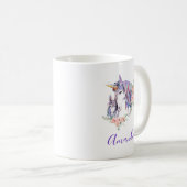 Magische Unicorn Mam en Baby Waterverf Koffiemok (Voorkant rechts)