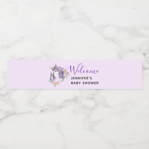 Magische Unicorn Mam en Baby Waterverf Waterfles Etiket