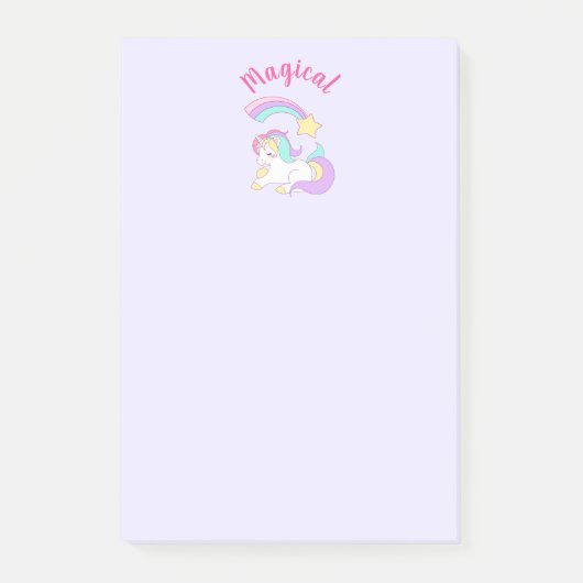 Magische Unicorn met Rainbow Shooting Star Post-it® Notes (Voorkant)