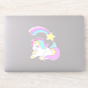 Magische Unicorn met Rainbow Shooting Star Sticker