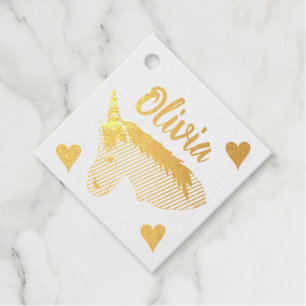 Magische Unicorn Mythical Horse and Hearts Bedankjes Labels