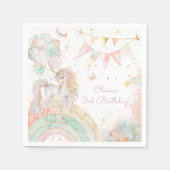 Magische Unicorn Rainbow Birthday Servet (Voorkant)