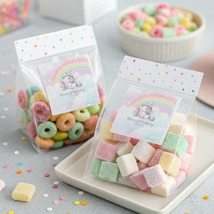 Magische Unicorn Rainbow Birthday Vierkante Sticker