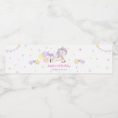 Magische Unicorn Rainbow Birthday Waterfles Etiket (Enkel label)