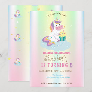Magische Unicorn Rainbow Iridescent Birthday Kaart