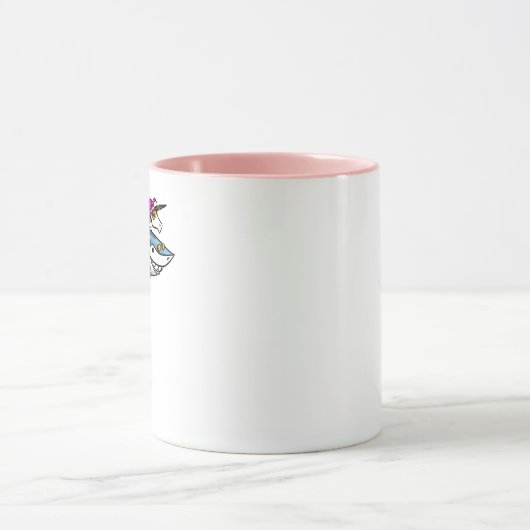 Magische Unicorn Riding Shark Funny Ocean Mok (Midden)