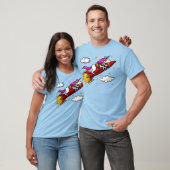 Magische Unicorn Riding Space Rocket Funny T-shirt (Unisex)