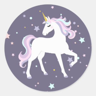 Magische Unicorn Round Sticker. Ronde Sticker