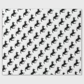 Magische Unicorn Silhouette Elegant Black op wit Cadeaupapier (Vlak)