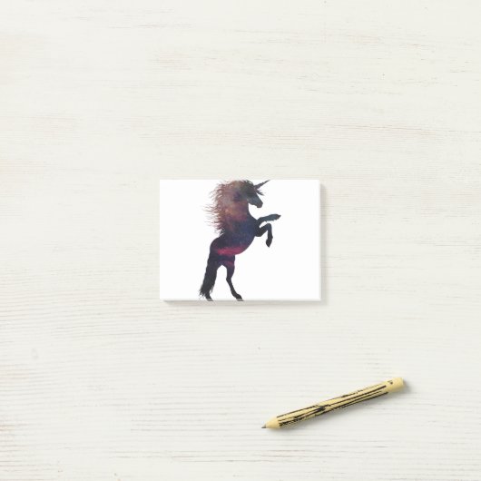 Magische Unicorn Space Nebula Post-it® Notes (Op bureau)