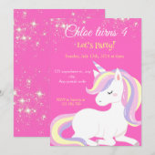 Magische Unicorn-sparken Kaart (Voorkant / Achterkant)