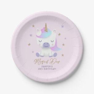 Magische Unicorn Theme Birthday Party Papieren Bordje
