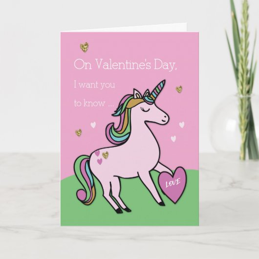 Magische Unicorn Valentijn Dag Kaart (Voorkant)