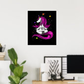 Magische Unicorn Yoga Zen Space Meditation Poster (Thuiskantoor)