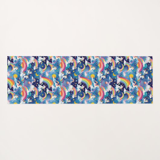Magische Unicorns en regenbogen Yogamat (Achterkant (horizontaal))