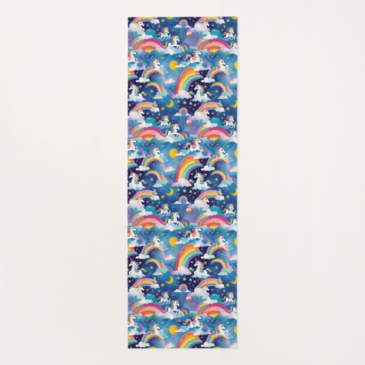 Magische Unicorns en regenbogen Yogamat (Achterkant)