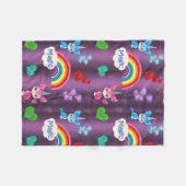 Magische Unicorns Paars Fleece Deken (Voorkant (Horizontaal))