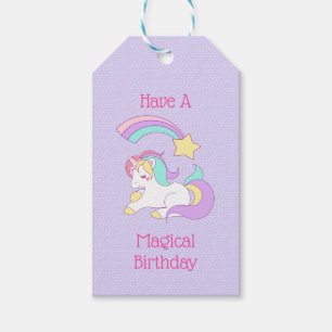 Magische Verjaardag Eenhoorn en Shooting Star Cadeaulabel