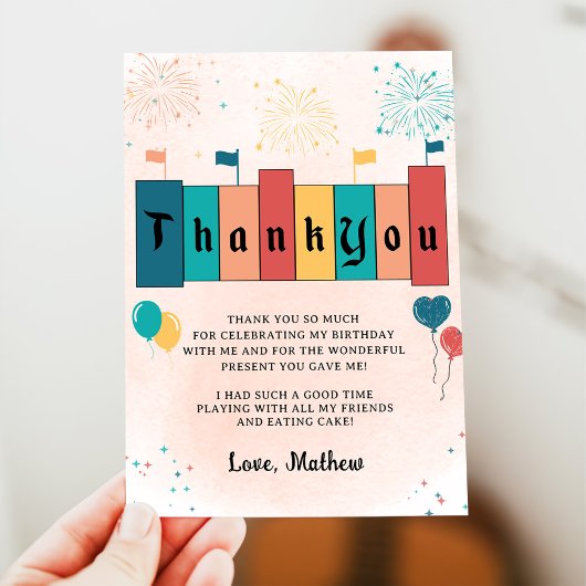 Magische Verjaardag Meisje Verjaardag Dank u kaart