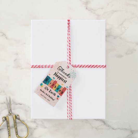 Magische Verjaardag Modern Girl Verjaardagsfeest Cadeaulabel (Met Touw)