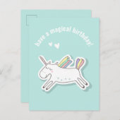 Magische Verjaardag - Schattige Kinderen Eenhoorn Briefkaart (Voorkant / Achterkant)