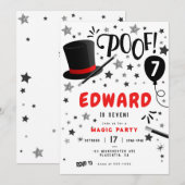 Magische verjaardagsfeestmagiër kaart (Voorkant / Achterkant)