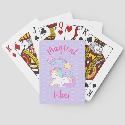Magische Vibes Slapende Unicorn and Shooting Star Speelkaarten (Achterkant)