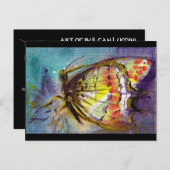 MAGISCHE VLINDER IN BLAUW UITNODIGING BRIEFKAART (Voorkant / Achterkant)