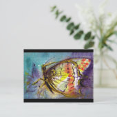 MAGISCHE VLINDER IN BLAUW UITNODIGING BRIEFKAART (Staand voorkant)