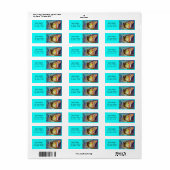 MAGISCHE VLINDER Paars Aqua Blauw Turquoise Etiket (Full Sheet)