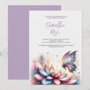 Magische Vlinder Paarse Quinceanera