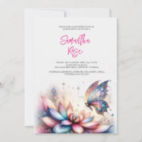 Magische Vlinder Uitnodigingen Quinceanera
