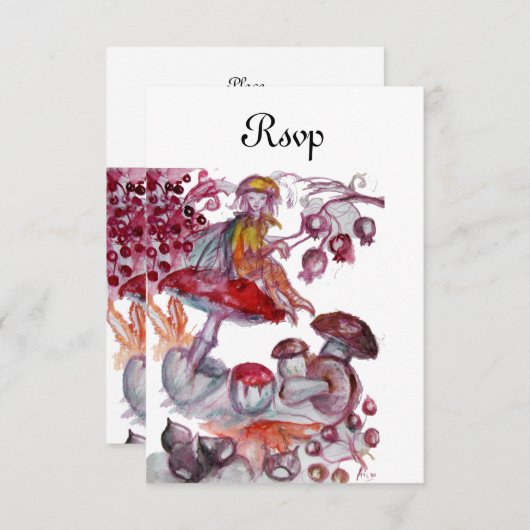 MAGISCHE VLINDER VAN PADDENSTOELEN Rood Witte Fant Kaart (Voorkant / Achterkant)