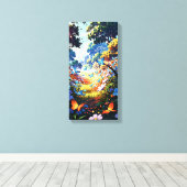 Magische Vlinderweide in 4K Anime Art Style Canvas Afdruk (Insitu (Houten vloer))