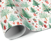 Magische Vrolijke Bomen Cadeaupapier (Rol Hoek)