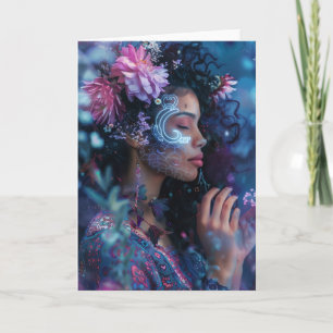 *~* Magische Vrouw BLOEMEN SC4 Esoterische BLANK Bedankkaart