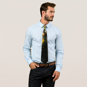 Magische vuurvliegjes droomachtig landschap stropdas