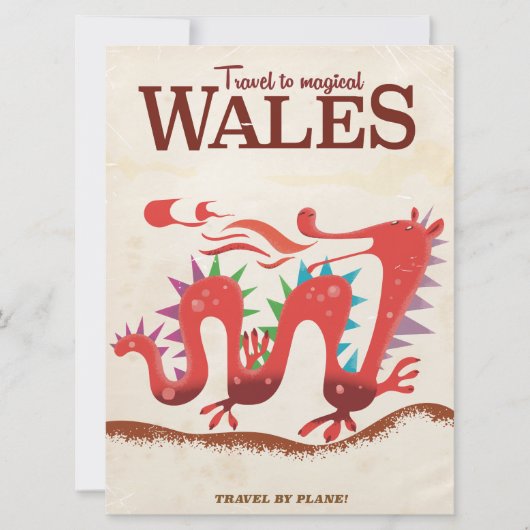 Magische Wales Draak reisposter Kaart (Voorkant)