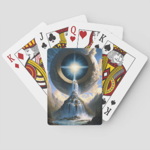 Magische waterval Surreal Fantasy Art Pokerkaarten