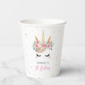 Magische Waterverf Eenhoorn Gezicht Verjaardag Papieren Bekers (Achterkant)