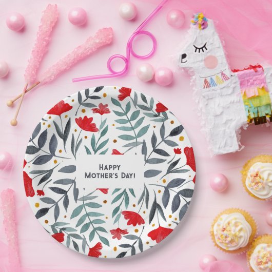 Magische Waterverf Garden Moederdag Papieren Bordje (Feest)