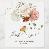 Magische Waterverf Wilde bloem Tuin Dank Wijn Etiket (Enkel label)