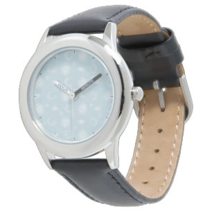 Magische White Moon Sun Stars Blauw patroon Horloge