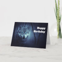 Magische Wilde Wolf met Amazing Blue Eyes Birthday