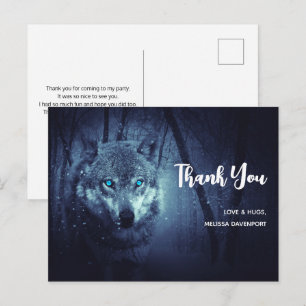 Magische Wilde Wolf met Amazing Blue Eyes Dank je Briefkaart